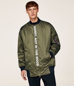 Zara Man Long Bomber Jacket RARE Sorry Not in MOOD